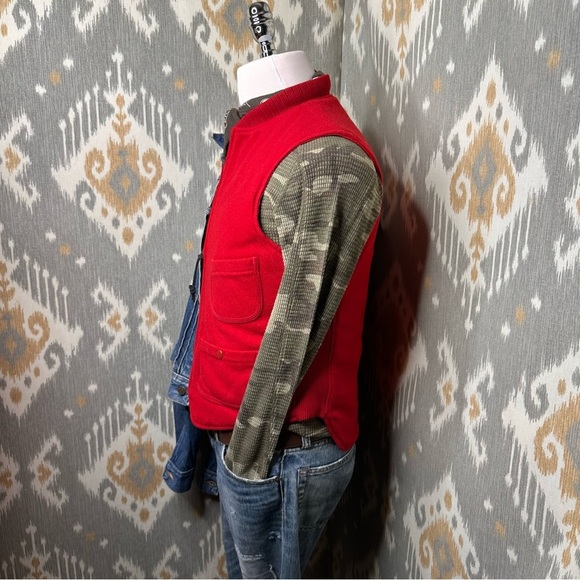 Polo Ralph Lauren Fall ‘10 Red Reversible Sheep Wool Nylon Quilted Hunting Vest - Picture 7 of 16